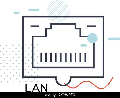 Protezione sicura - rete locale - icona LAN - illustrazione stock come file EPS 10 Illustrazione Vettoriale