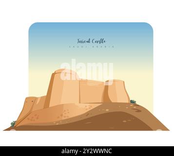 Castello di Tarout - fortezza in Arabia Saudita - illustrazione di scorta come file EPS 10 Illustrazione Vettoriale