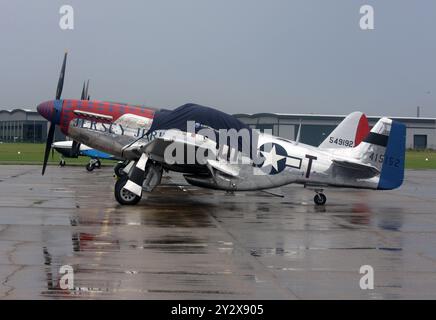 Una versione CAC CA-18 Mk.21 Mustang del caccia Mustang P-51 di nome Jersey Jerk all'aeroporto di Brighton City Foto Stock