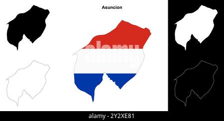Set di mappe del reparto Asuncion Illustrazione Vettoriale