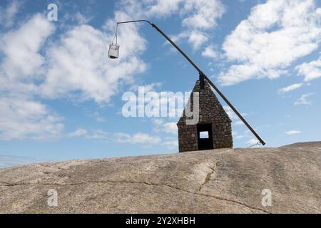 Un faro a Verdens Ende a Tjome, Norvegia Foto Stock