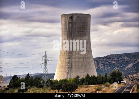 Un paesaggio che non sarà mai più visto a Puertollano: Elcogas, l'ex impianto di gassificazione a ciclo combinato Foto Stock