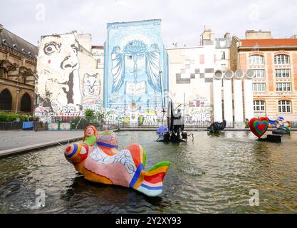 LA FONTANA STRAVINSKY DI PARIGI Foto Stock
