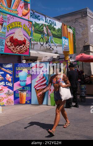 Food stand, Venice Beach, Los Angeles, California, Stati Uniti d'America Foto Stock