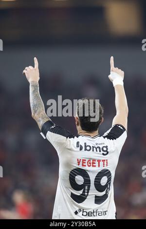 Curitiba, Brasile. 11 settembre 2024. PR - CURITIBA - 09/11/2024 - COPPA DEL BRASILE 2024, ATHLETICO-PR x VASCO - Vegetti da Vasco, celebra il primo gol, Liga Arena Stadium, 09/11/2024 foto: Hedeson Alves/AGIF credito: AGIF/Alamy Live News Foto Stock