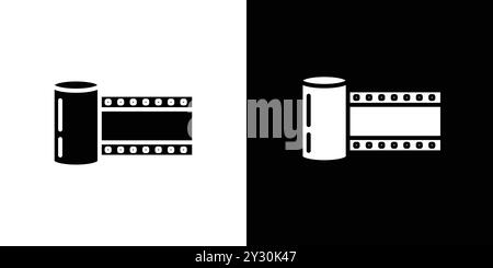 Set di logo vettoriale icona rotolo pellicola da costruzione o gruppo pacchetto Illustrazione Vettoriale