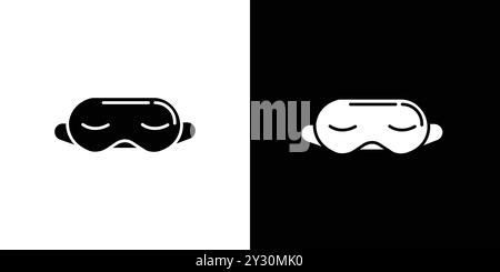 Set di logo vettoriale icona maschera addormentata o gruppo pacchetto Illustrazione Vettoriale