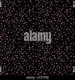 Coriandoli colorati ad acquerello disegnati a mano motivo senza cuciture isolato su sfondo scuro. Può essere utilizzato per tessuti, tessuti, album e altri articoli stampati Foto Stock