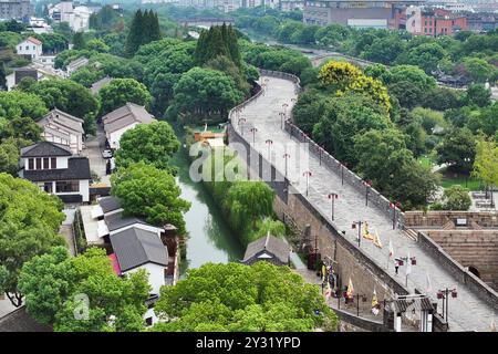 Suzhou, Cina. 10 settembre 2024. Fotografia aerea dell'area panoramica Panmen a Suzhou, provincia di Jiangsu, 10 settembre 2024. Credito: Yang Bo/China News Service/Alamy Live News Foto Stock