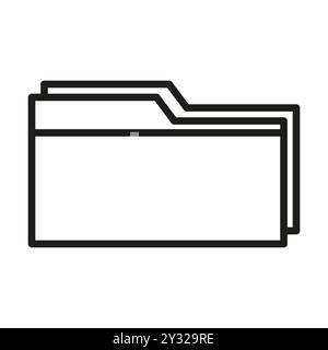 Icona cartella. Simbolo di gestione dei file. Illustrazione relativa alla memorizzazione dei documenti. Design vettoriale minimalista. Illustrazione Vettoriale