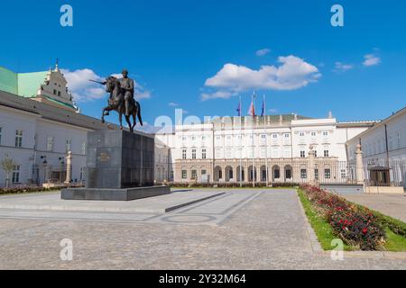 Il Palazzo Presidenziale. La residenza ufficiale del capo di stato e presidente polacco. 9 agosto 2024. Varsavia, Polonia. Punto di riferimento Foto Stock