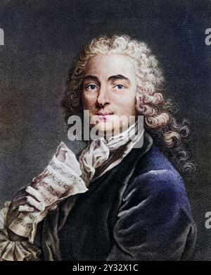 Jean Marie Leclair (1697–1764), Französischer Komponist und violinist., Historisch, digital restaurierte Reproduktion von einer Vorlage aus dem 19. Jahrhundert, data record non dichiarata Foto Stock