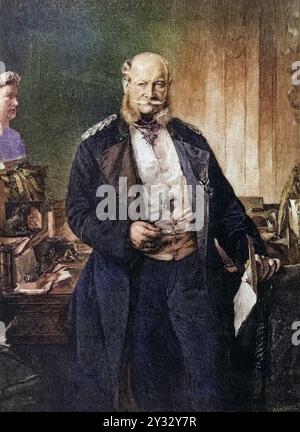 Wilhelm I. 1797 1888, siebter König von Preußen und erster Kaiser von Deutschland ab 1861. Kupferstich aus The English Illustrated Magazine Londra, 18 anni Foto Stock