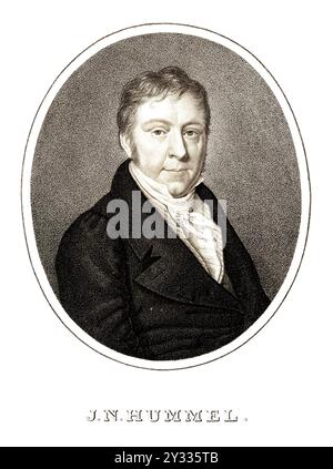 Johann Nepomuk Hummel (14 novembre 1778 - 17 ottobre 1837), compositore e pianista austriaco, riproduzione storica, restaurata digitalmente da un originale del periodo Foto Stock