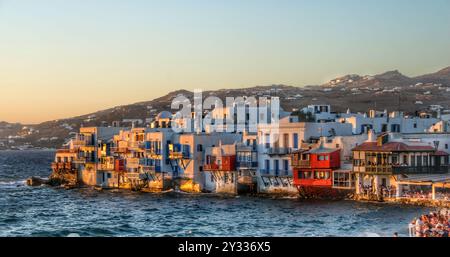 La piccola Venezia in Mykonos Foto Stock