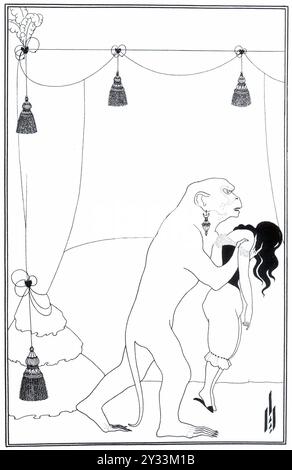 Illustrazione per The Murders in the Rue Morgue di Edgar Allan PoE, c. 1894–1895 - Aubrey Beardsley illustrazione Foto Stock