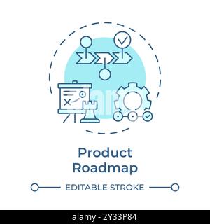 Icona del concetto di roadmap del prodotto Illustrazione Vettoriale