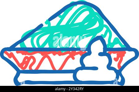 illustrazione del doodle con l'icona del wasabi in polvere Illustrazione Vettoriale