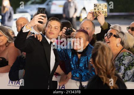Londra, Regno Unito, 11 settembre 2024. Bobby Brazier partecipa ai National Television Awards Red Carpet Arrivals all'O2 Arena, l'11 settembre 2024, a Londra, Inghilterra, Regno Unito. Credito: S.A.M./Alamy Live News Foto Stock