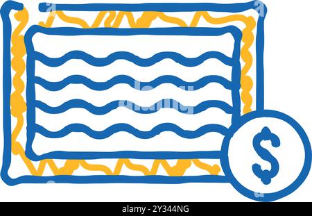 arcobaleno gif dall'icona del gatto nyan illustrazione a doodle Illustrazione Vettoriale