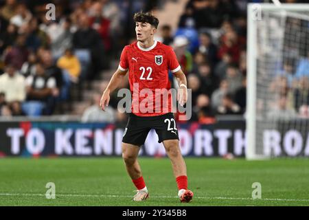 LUTON, INGHILTERRA - 09 SETTEMBRE: Florian Micheler d'Austria durante l'amichevole internazionale U21 tra Inghilterra e Austria a Kenilworth Road Foto Stock