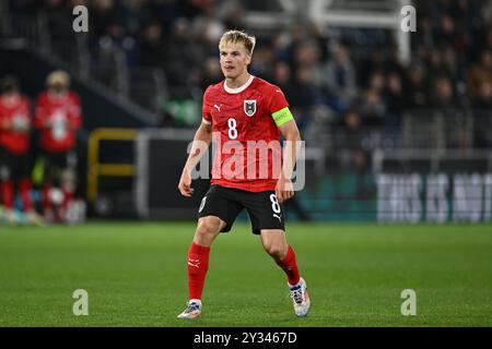 LUTON, INGHILTERRA - SETTEMBRE 09: Matthias Braunoder dell'Austria durante l'amichevole internazionale U21 tra Inghilterra e Austria a Kenilworth Roa Foto Stock