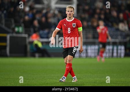 LUTON, INGHILTERRA - SETTEMBRE 09: Matthias Braunoder dell'Austria durante l'amichevole internazionale U21 tra Inghilterra e Austria a Kenilworth Roa Foto Stock