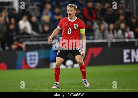 LUTON, INGHILTERRA - SETTEMBRE 09: Matthias Braunoder dell'Austria durante l'amichevole internazionale U21 tra Inghilterra e Austria a Kenilworth Roa Foto Stock