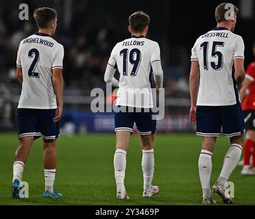 LUTON, INGHILTERRA - SETTEMBRE 09: Jack Hinshelwood, Tom Fellows, Charlie Cresswell durante l'amichevole internazionale U21 tra Inghilterra e Austri Foto Stock