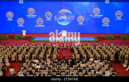 Pechino, Cina. 12 settembre 2024. Il Global Trade in Services Summit della China International Fair for Trade in Services (CIFTIS) 2024 si terrà a Pechino, capitale della Cina, il 12 settembre 2024. Crediti: Chen Zhonghao/Xinhua/Alamy Live News Foto Stock