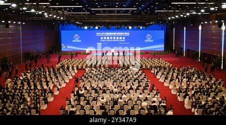 Pechino, Cina. 12 settembre 2024. Il Global Trade in Services Summit della China International Fair for Trade in Services (CIFTIS) 2024 si terrà a Pechino, capitale della Cina, il 12 settembre 2024. Crediti: Chen Zhonghao/Xinhua/Alamy Live News Foto Stock