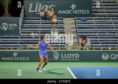 Monastir, Monastir, Tunisia. 11 settembre 2024. Clara Burel di Francia torna in anticipo durante il Jasmin Open Monastir 2024 - Womens Tennis, WTA250 (Credit Image: © Mathias Schulz/ZUMA Press Wire) SOLO PER USO EDITORIALE! Non per USO commerciale! Foto Stock