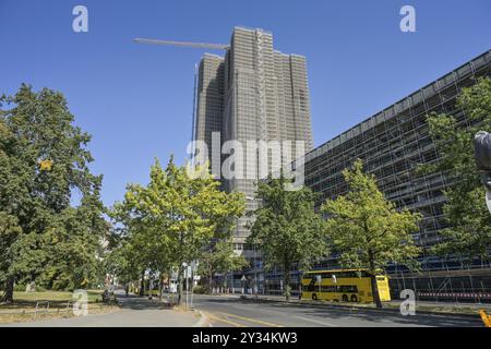 Cantiere residenziale Ueberlin, Steglitzer Kreisel, Schlossstrasse, Steglitz, Berlino, Germania, Europa Foto Stock