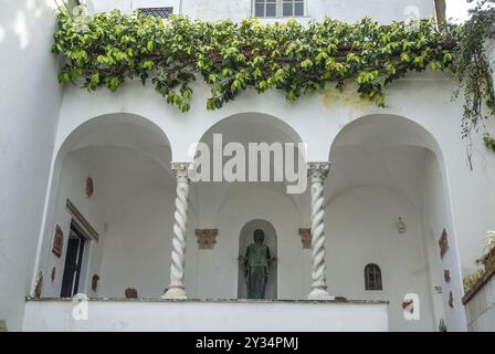 Particolare di Villa San Michele, opera della vita a Capri del medico e scrittore svedese Axel Munthe (1857â€“1949), Anacapri, Isola di Capri, Campan Foto Stock