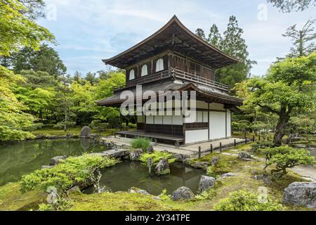 Sala Kannon-den, Ginkaku-ji, Tempio del Padiglione d'Argento, Kyoto, Giappone, Asia Foto Stock