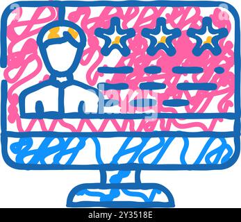 rivedere l'illustrazione a forma di doodle dell'icona del collega Illustrazione Vettoriale