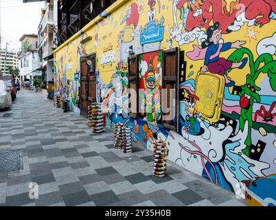 Street art nella zona di Tat noi (Bangkok/Thailandia) Foto Stock