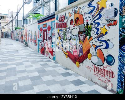 Street art nella zona di Tat noi (Bangkok/Thailandia) Foto Stock