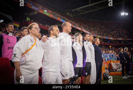 Amsterdam, Paesi Bassi. 10 settembre 2024. Istruttore Julian Nagelsmann (Deutschland) Co Trainer Sandro Wagner (Deutschland) Paesi Bassi - Germania Niederl Foto Stock