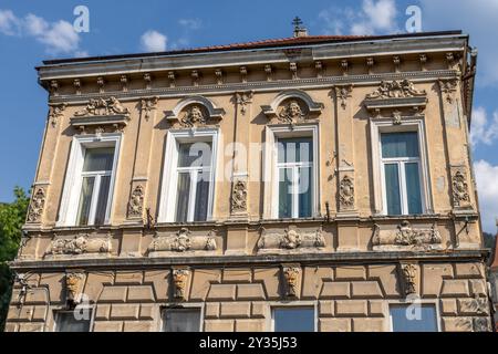 Casa storica barocca in stile francese, strada Prundului, Brasov, Romania Foto Stock