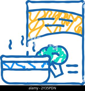 illustrazione dell'icona zuppa di broccoli Illustrazione Vettoriale