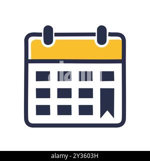 Promemoria calendario. Icona del calendario con segnalibro, che indica una data importante o un promemoria. Perfetto per la gestione del tempo, la pianificazione e l'organizzazione ap Illustrazione Vettoriale