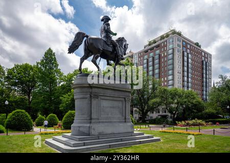 Statua di George Washington a Boston, Massachusetts, Stati Uniti Foto Stock