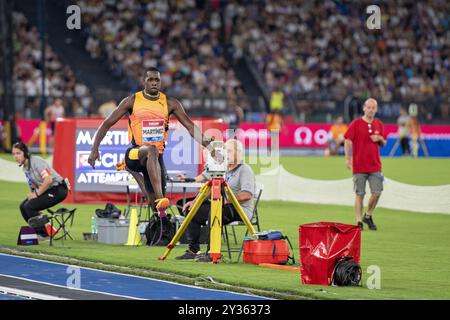 Lazaro Martinez (Cuba) durante il salto triplo maschile al Golden Gala Pietro Mennea Diamond League Athletics 2024, Roma, Italia Foto Stock