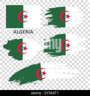 Serie di bandiere vettoriali dell'Algeria Illustrazione Vettoriale