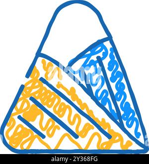 illustrazione del doodle icona del pronto soccorso con benda triangolare Illustrazione Vettoriale