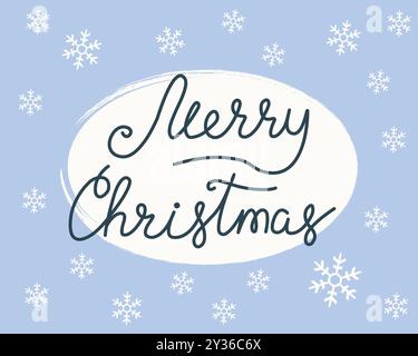 Buon Natale. Modello artistico universale creativo astratto con lettere e fiocchi di neve. Illustrazione vettoriale Illustrazione Vettoriale