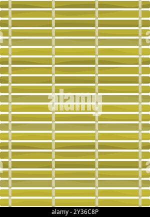 Tradizionale tappeto di bambù giapponese per servire e preparare sushi roll Illustrazione Vettoriale