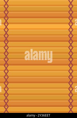 Tappetino rettangolare in bambù con motivo rombo marrone per servire sushi Illustrazione Vettoriale