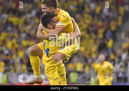 RAZVAN MARIN E IANIS HAGI DURANTE LA PARTITA DELLA UEFA NATIONS LEAGUE ROMANIA VS LITUANIA 10.09.2024 BUCAREST, ROMANIA Foto Stock